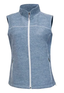 BEATA VEST, 100% FILTAD ULL — FADED DENIM