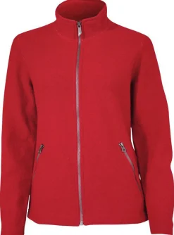 BELLA FULL ZIP, 60% FILTAD ULL, 40% LYOCELL — FIERY RED