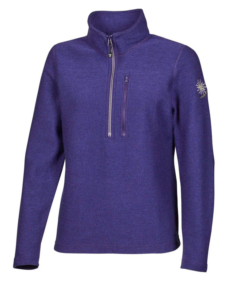 BONNIE HALF ZIP, 98% ULL — DARK PURPLE