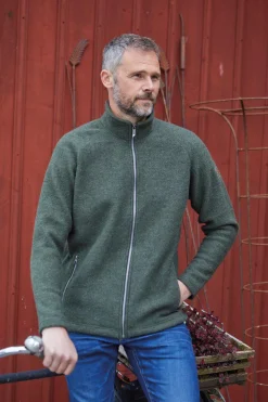 DANNY FULL ZIP, 100% FILTAD ULL — GRAPHITE MARL