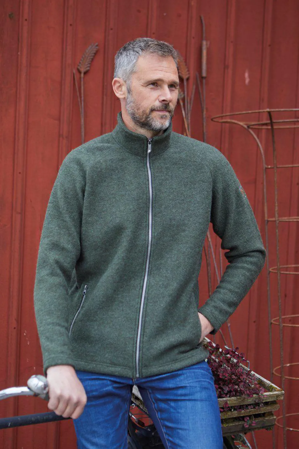 DANNY FULL ZIP, 100% FILTAD ULL — GRAPHITE MARL