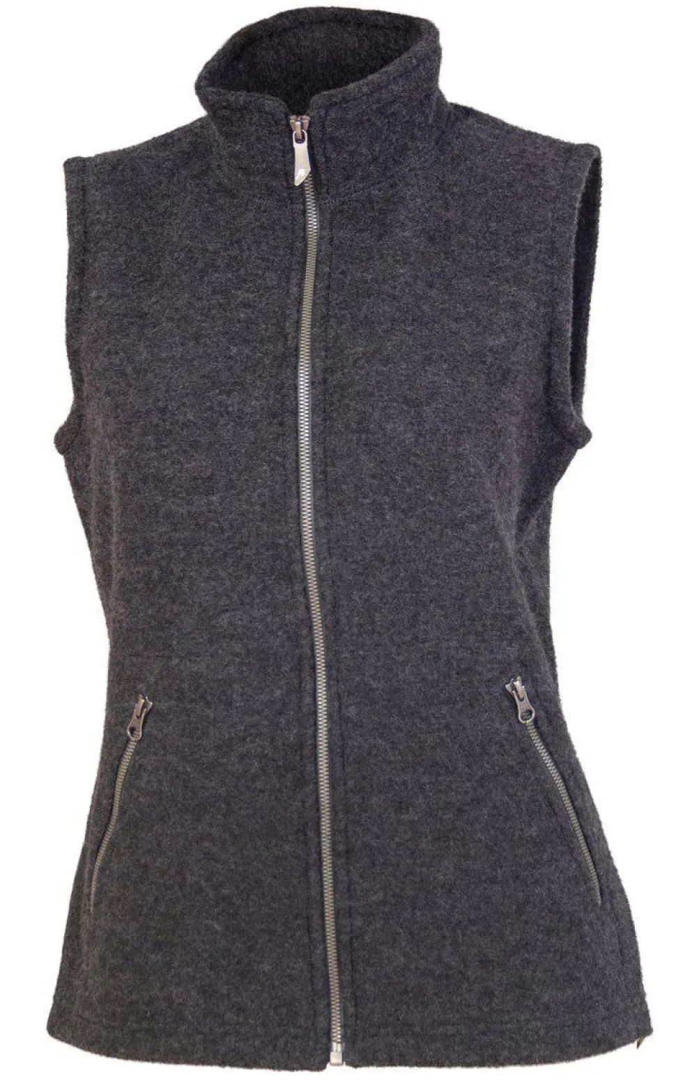 FLORA VEST, 60% FILTAD ULL, 40% LYOCELL — GRAPHITE MARL