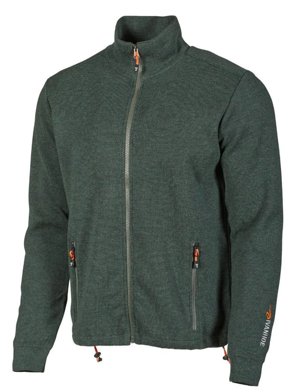 HADAR FULL ZIP, 100% EXTRA FINE MERINOULL — RIFLE GREEN