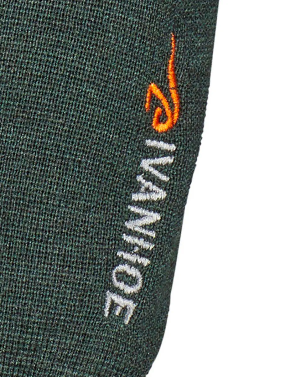 HADAR FULL ZIP, 100% EXTRA FINE MERINOULL — RIFLE GREEN
