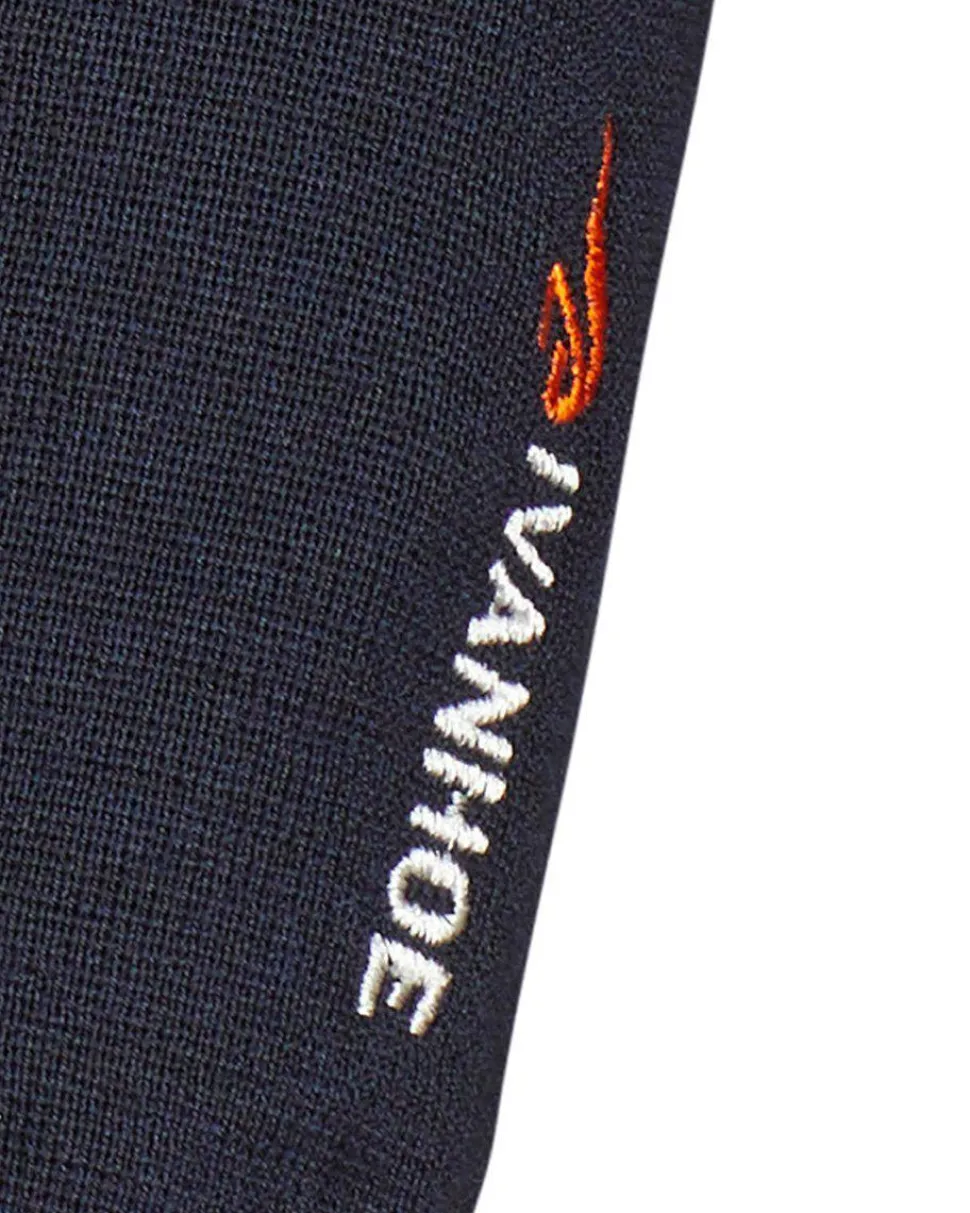 HADAR FULL ZIP, 100% EXTRA FINE MERINOULL — NAVY