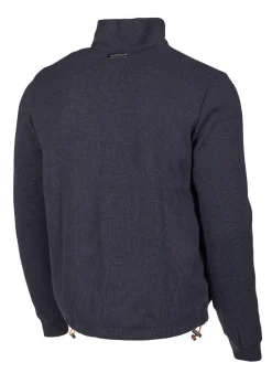 HADAR FULL ZIP WINDBREAKER, 100% EXTRA FINE MERINOULL — NAVY