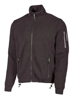HADAR FULL ZIP WINDBREAKER, 100% EXTRA FINE MERINOULL — BLACK