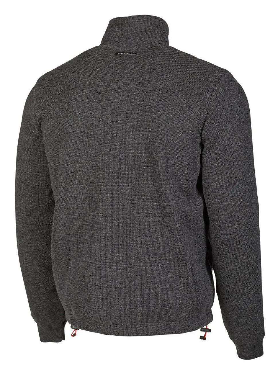 HADAR FULL ZIP WINDBREAKER, 100% EXTRA FINE MERINOULL — GRAPHITE MARL