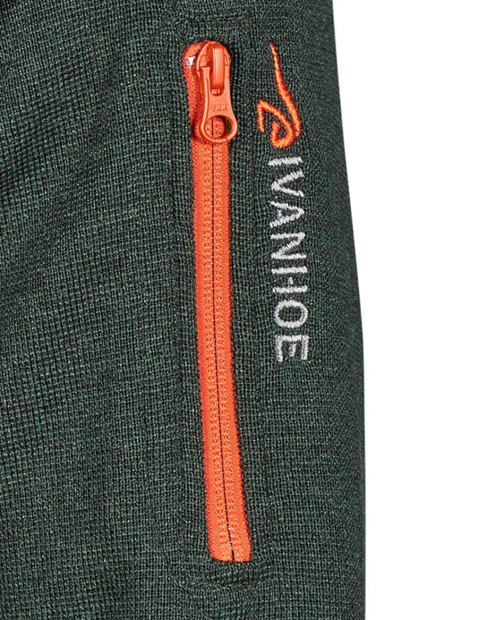 HADAR HALF ZIP, 100% EXTRA FINE MERINOULL — RIFLE GREEN