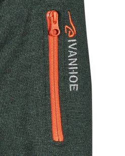 HADAR HALF ZIP WINDBREAKER, 100% EXTRA FINE MERINOULL — RIFLE GREEN