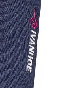 HEDDA FULL ZIP, 100% EXTRA FINE MERINOULL — STEELBLUE