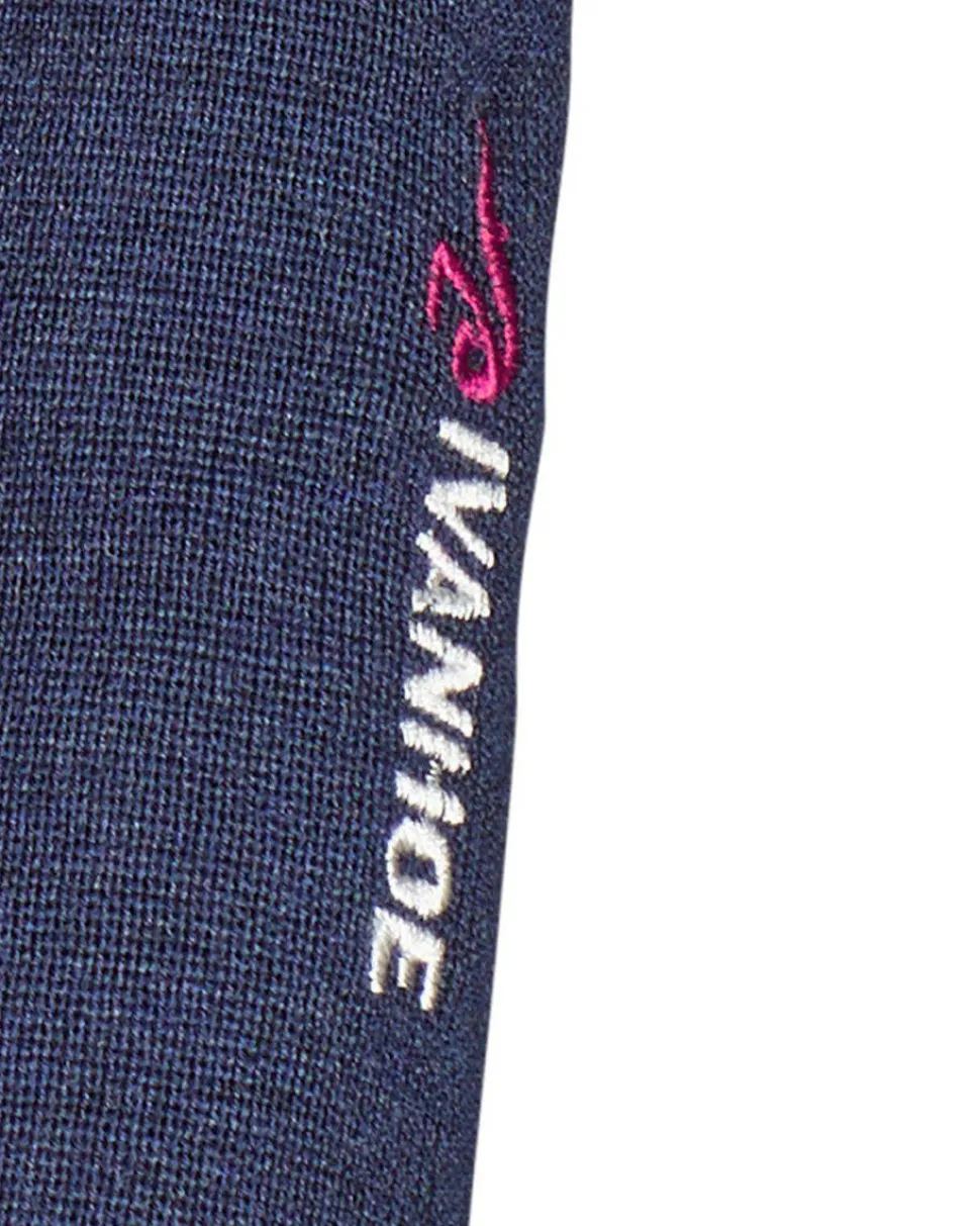 HEDDA FULL ZIP, 100% EXTRA FINE MERINOULL — STEELBLUE