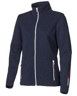 HEDDA FULL ZIP, 100% EXTRA FINE MERINOULL — NAVY
