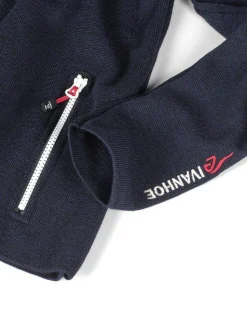 HEDDA FULL ZIP, 100% EXTRA FINE MERINOULL — NAVY