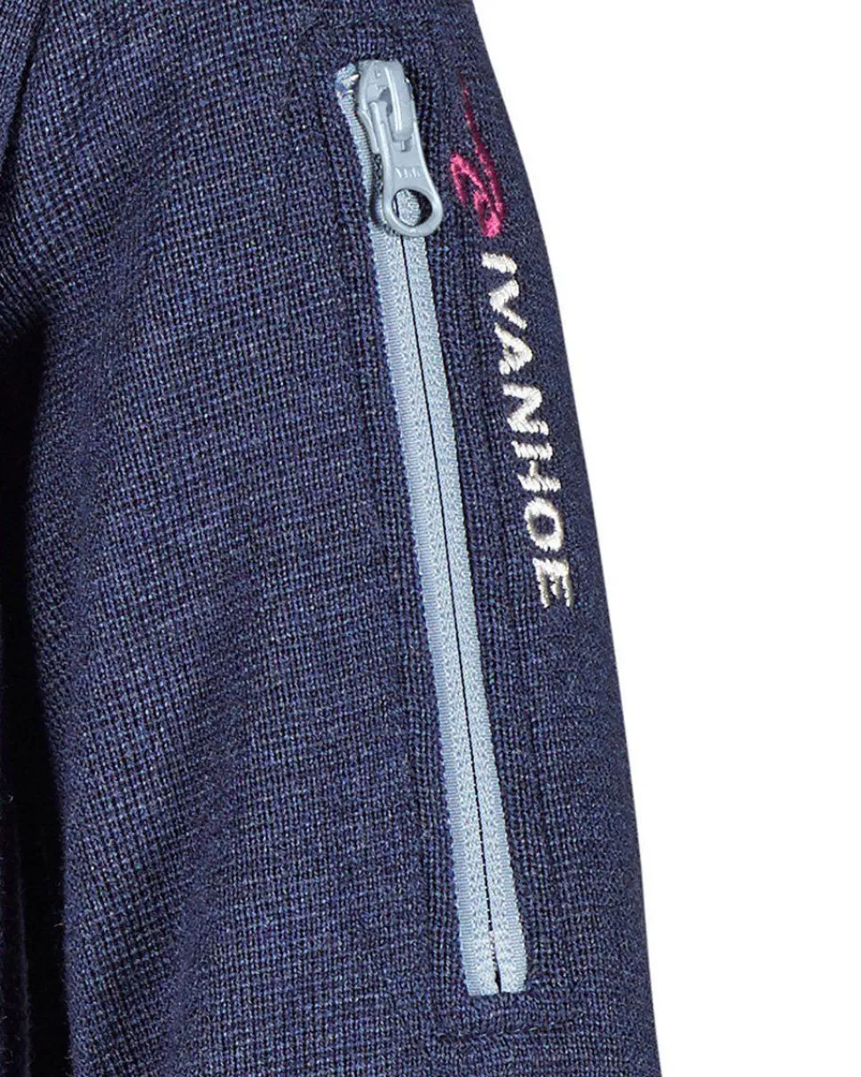 HEDDA WINDBREAKER, 100% EXTRA FINE MERINOULL — STEELBLUE