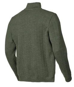 HUGO HALF ZIP, WINDBREAKER, 100% ULL — LODEN GREEN