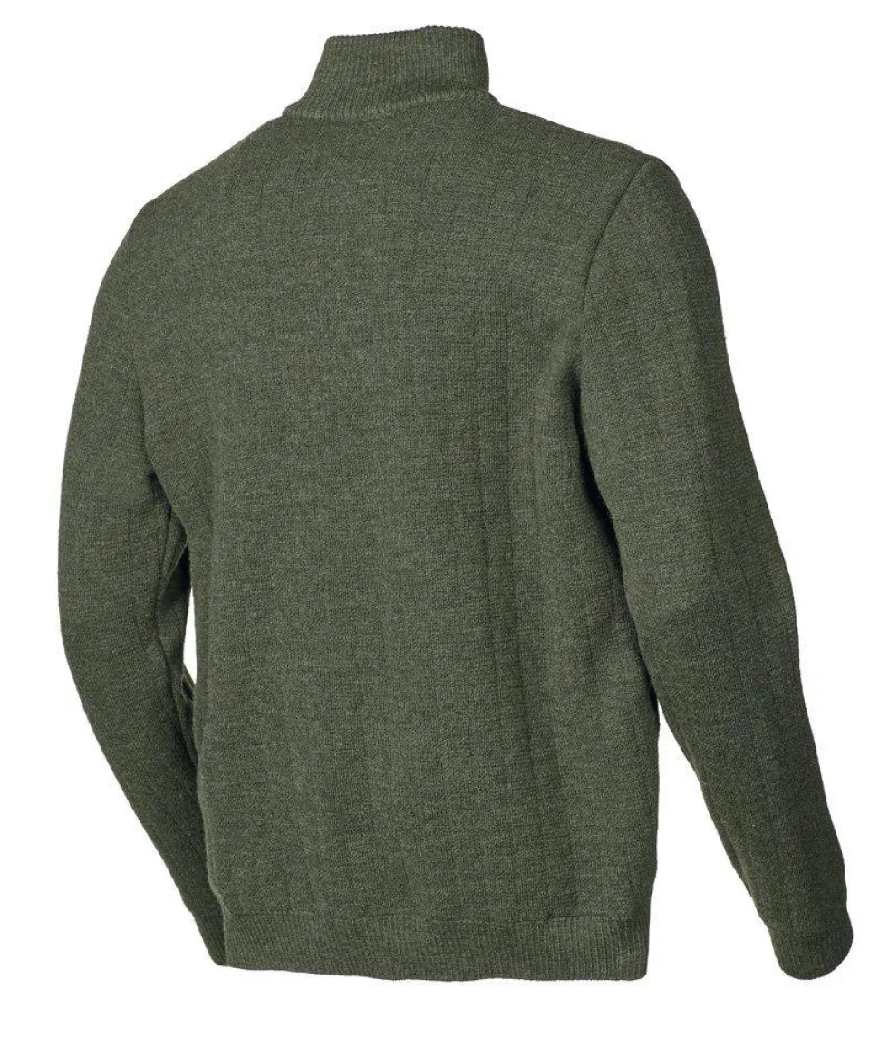 HUGO HALF ZIP, WINDBREAKER, 100% ULL — LODEN GREEN