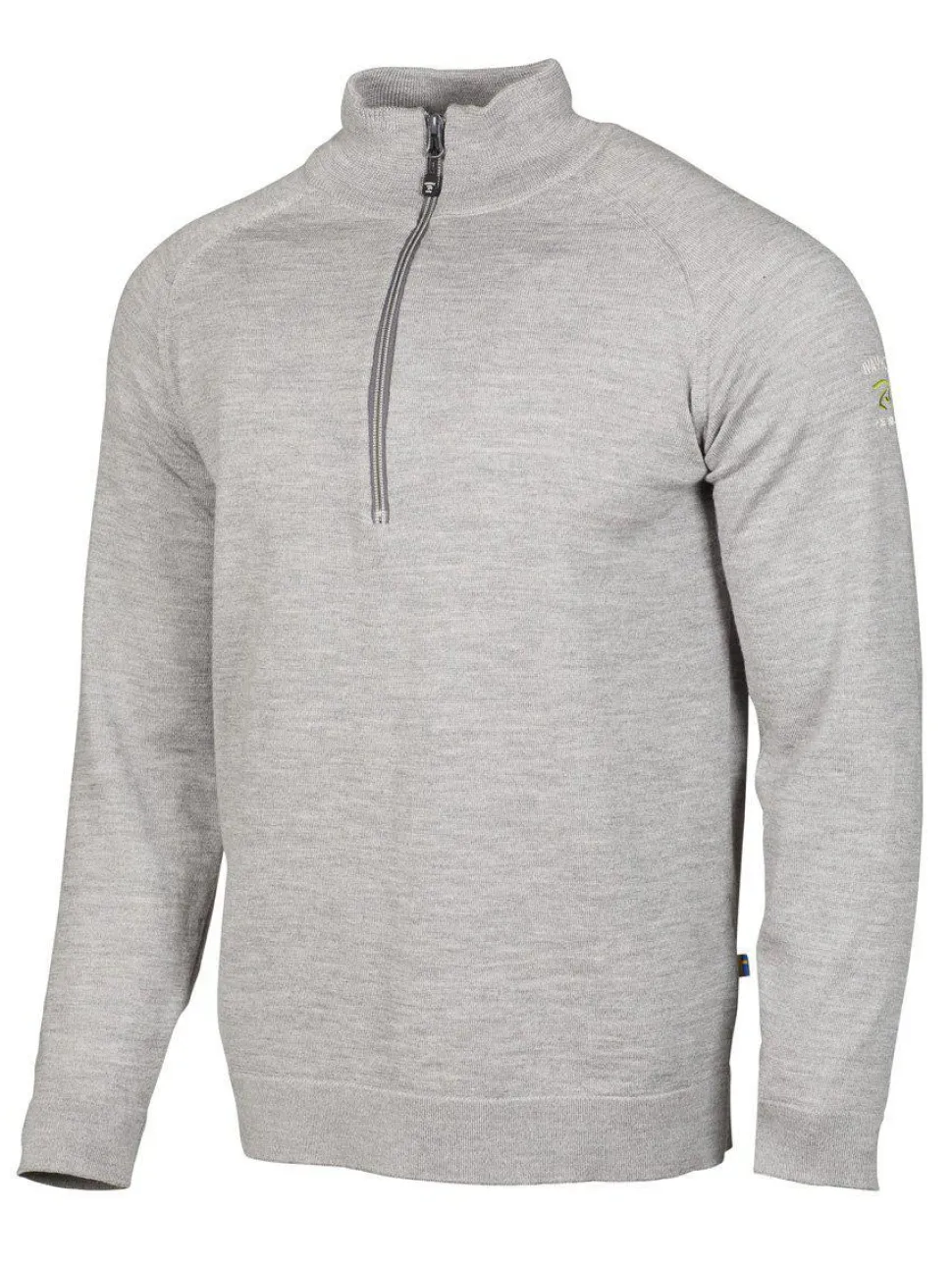 JOJJE HALF ZIP, 100% EXTRA FINE MERINOULL — GREY MARL