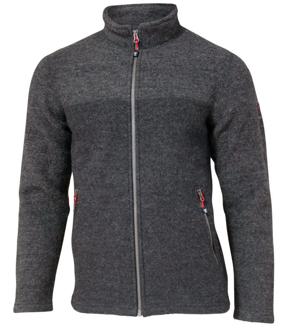 JON FULL ZIP, 100% FILTAD ULL — GREY