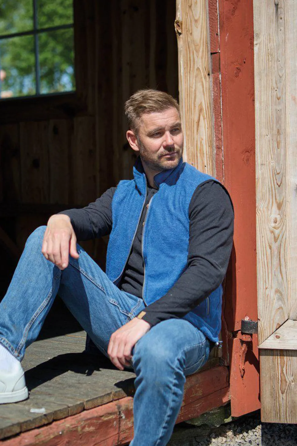 KURRE VEST, 60% FILTAD ULL, 40% LYOCELL — JEANS