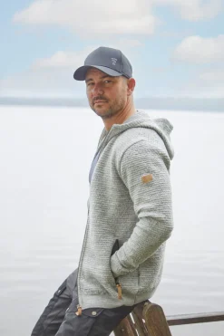 MOREL HOOD MALE, 60% FILTAD ULL, 38% LYOCELL — GREY