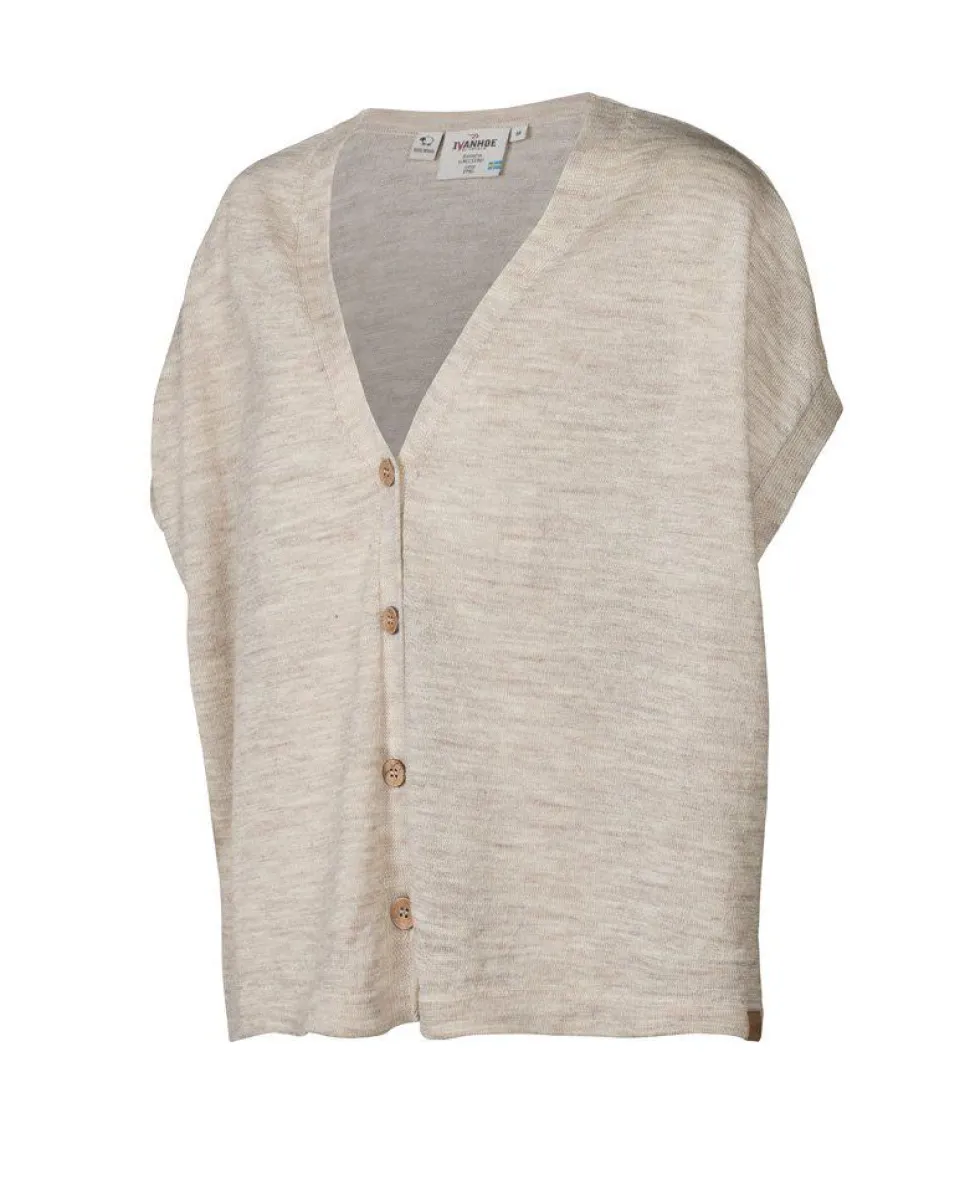 NLS POPPY PONCHO, 100% OFÄRGAD ULL — BIRCH
