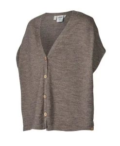 NLS POPPY PONCHO, 100% OFÄRGAD ULL — NUTMEG