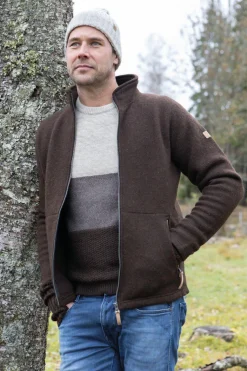 NLS SAP FULL ZIP, 100% OFÄRGAD ULL — NUTMEG