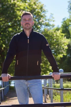 VOLMAR FULL ZIP, 69% ULL — LODEN GREEN