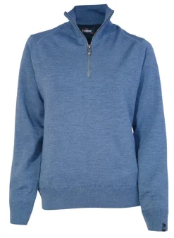 WILMA WINDBREAKER, 100% EXTRA FINE MERINOULL — DENIM