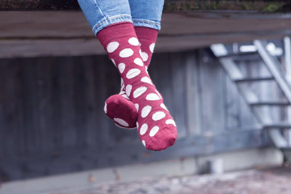 WOOL SOCK DOT — BLACK