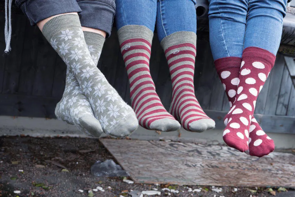 WOOL SOCK DOT — PINK
