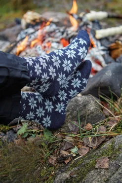 WOOL SOCK SNOWFLAKE — CHILLI RED