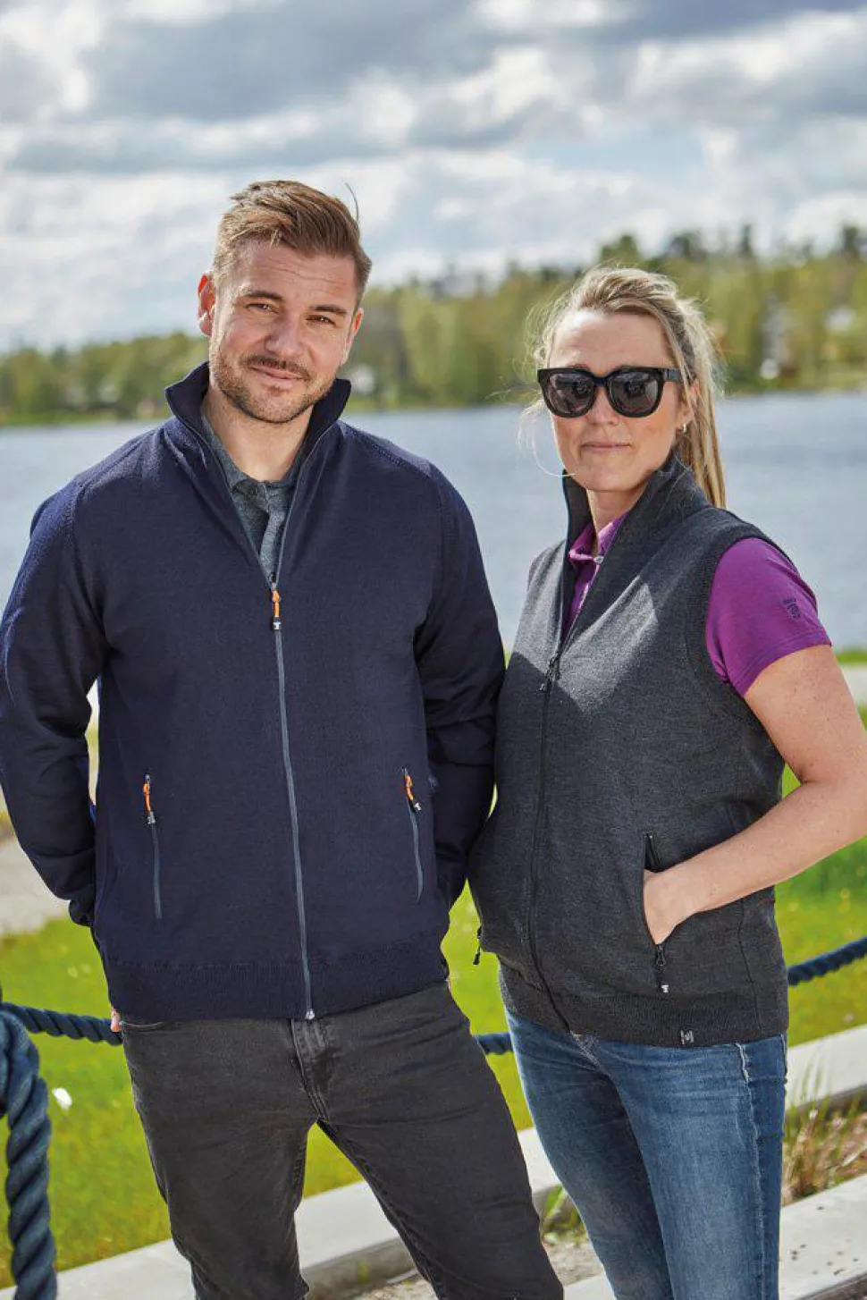 YORK FULL ZIP WINDBREAKER, 100% EXTRA FINE MERINOULL — GRAPHITE MARL