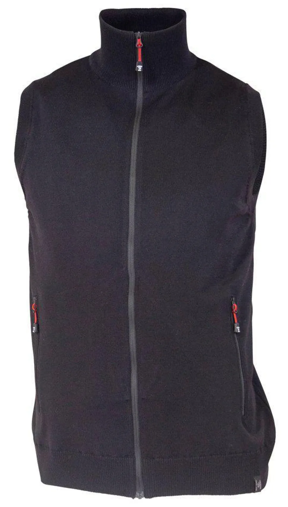 YORK VEST WINDBREAKER , 100% EXTRA FINE MERINOULL — BLACK